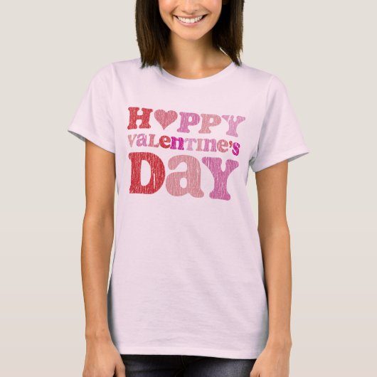 Retro Happy Valentine's Day T-shirt (Voorkant)