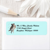 Retro Happy Wedding Couple Retouradres Labels (Insitu)