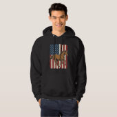 Retro hardloop paard patriottische vlag shirt ontw (Voorkant volledig)