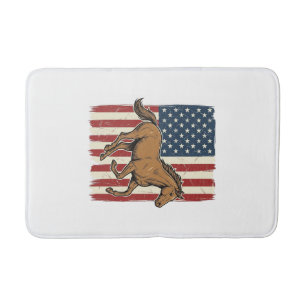 Retro hardloop paard patriottische vlag shirt ontw badmat