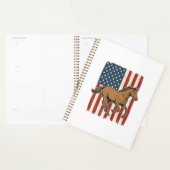 Retro hardloop paard patriottische vlag shirt ontw planner (Display)