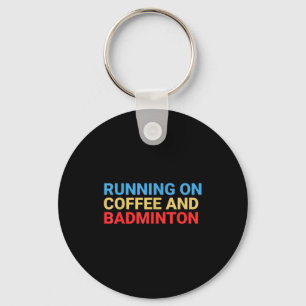 Retro hardlopen op koffie en badmintonliefhebber g sleutelhanger