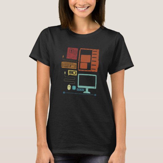 Retro Hardware Admin IT Specialist Sysadmin Admini T-shirt (Voorkant)