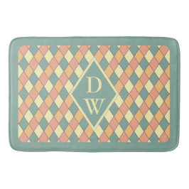 Retro Harlekijn Diamant Monogram Badkamer Decor Badmat