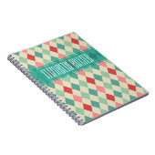 Retro Harlekijn Geometrisch Gepersonaliseerd Notitieboek (Rechterzijde)