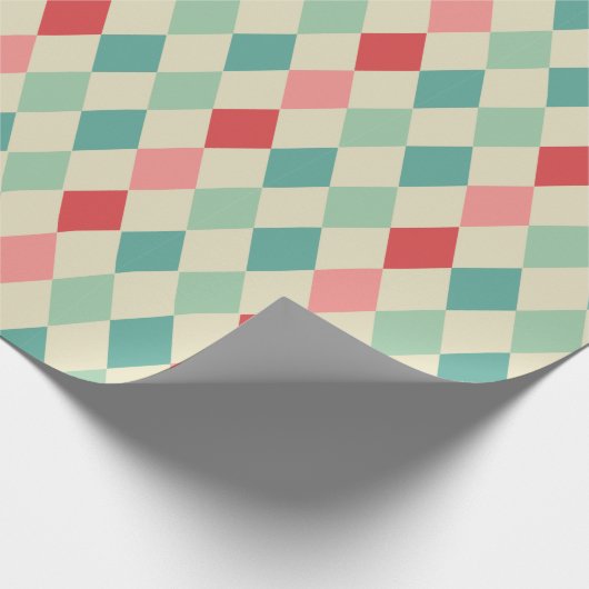 retro harlekijn geometrisch patroon cadeaupapier (Hoek)