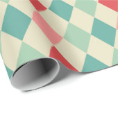 retro harlekijn geometrisch patroon cadeaupapier (Rol Hoek)
