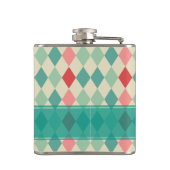 Retro Harlekijn Geometrisch Patroon Persoonlijk Heupfles (Achterkant)