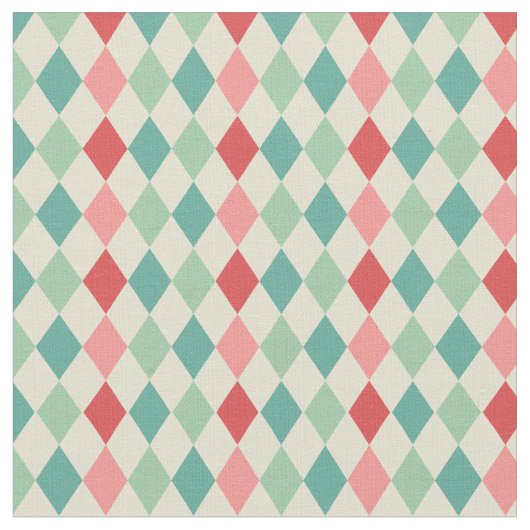 retro harlekijn geometrisch patroon stof (Close Up)