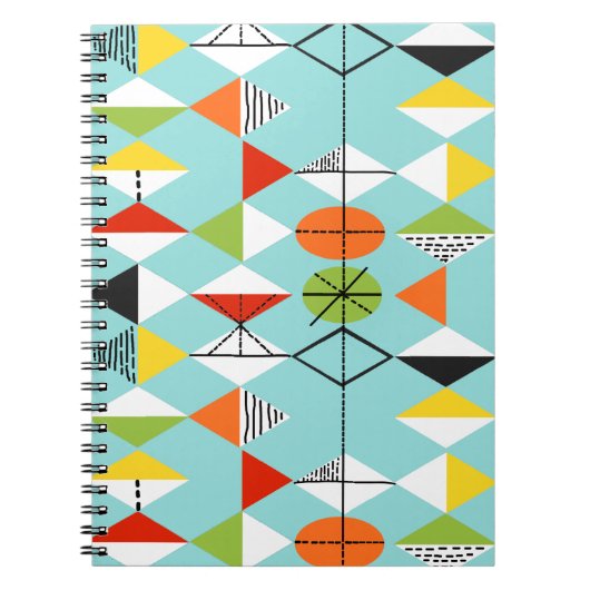 Retro Harlekijn Patroon Notitieboek (Voorkant)