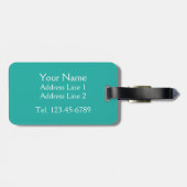 Retro harlekijnmeetkundig monogram bagagelabel (Achterkant horizontaal)