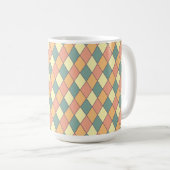 Retro Harlequin Diamond Monogram Drinkware Koffiemok (Voorkant rechts)