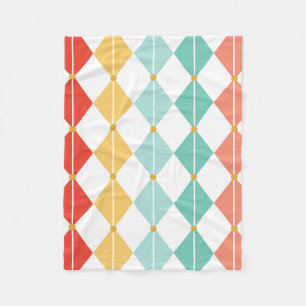Retro Harlequin Diamond Naadloos patroon Fleece Deken