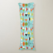 Retro Harlequin Patroon Body Kussen (Voorkant Verticaal)