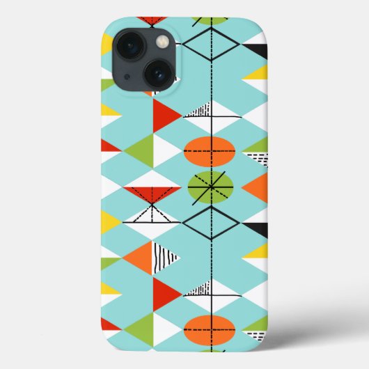 Retro Harlequin Patroon iPad Mini Case (Achterkant)