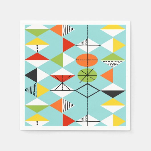 Retro Harlequin Patroon Papier servetten (Voorkant)