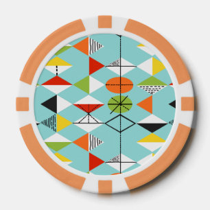Retro Harlequin Patroon Poker Chips