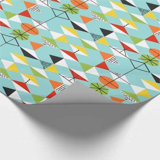 Retro Harlequin Patroonverlooppapier Cadeaupapier (Hoek)