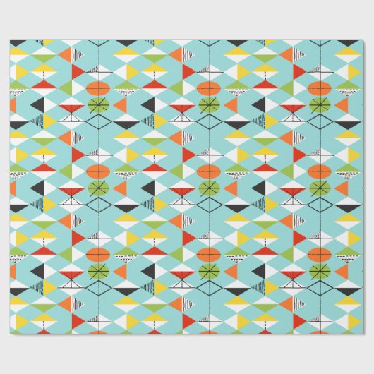 Retro Harlequin Patroonverlooppapier Cadeaupapier (Vlak)