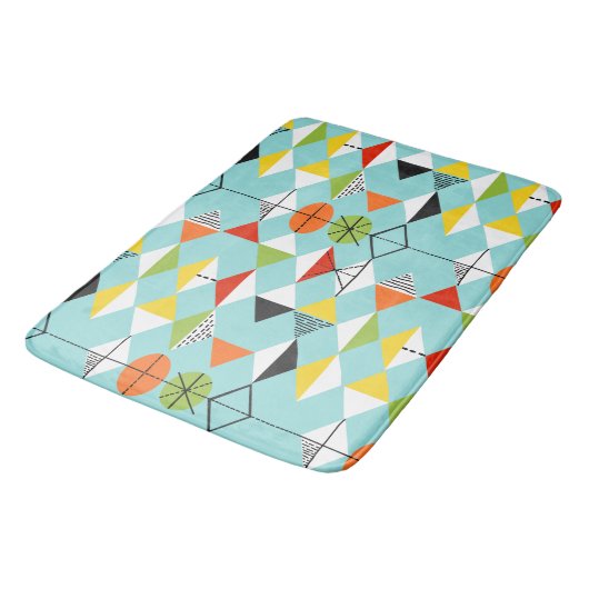 Retro Harlequin Pattern Bath Mat (Gekanteld)