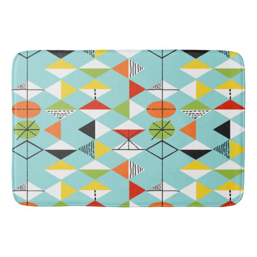 Retro Harlequin Pattern Bath Mat (Voorkant)