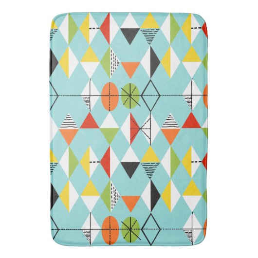 Retro Harlequin Pattern Bath Mat (Voorkant Verticaal)