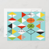 Retro Harlequin Pattern Briefkaart (Voorkant / Achterkant)