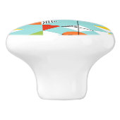 Retro Harlequin Pattern Ceramic Knob. Keramische Knop (Zijkant)