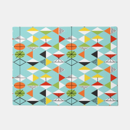 Retro Harlequin Pattern Deurklep Deurmat (Voorkant)