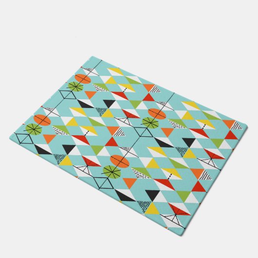Retro Harlequin Pattern Deurklep Deurmat (Schuin)