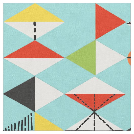 Retro Harlequin Pattern Fabric Stof (Close Up)