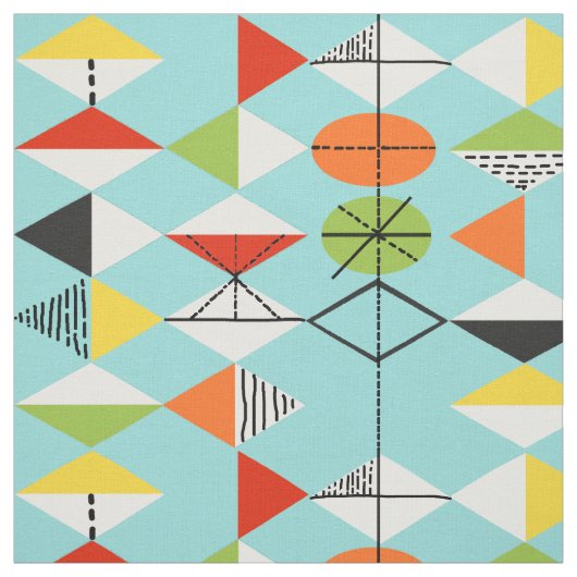 Retro Harlequin Pattern Fabric Stof (Swatch)