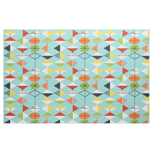 Retro Harlequin Pattern Fabric Stof (Fat Quarter)