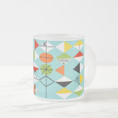 Retro Harlequin Pattern Frosted Glass Mok (Voorkant rechts)