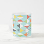 Retro Harlequin Pattern Frosted Glass Mok (Voorkant links)