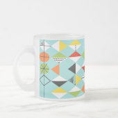 Retro Harlequin Pattern Frosted Glass Mok (Links)