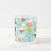 Retro Harlequin Pattern Frosted Glass Mok (Center)