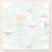 Retro Harlequin Pattern Glass Onderzetter (Achterkant)