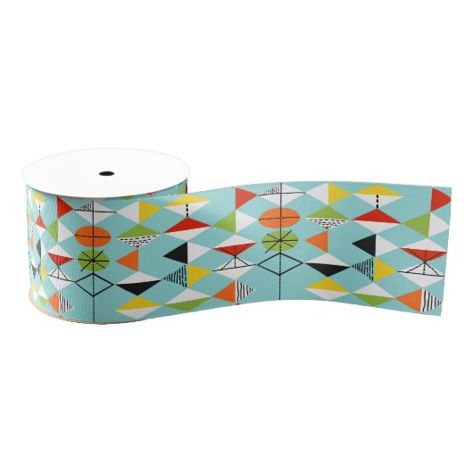 Retro Harlequin Pattern Grosgrain Ribbon Grosgrain Lint (Spoel)