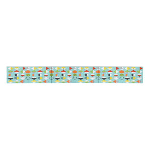 Retro Harlequin Pattern Grosgrain Ribbon Lint
