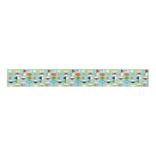 Retro Harlequin Pattern Grosgrain Ribbon Lint (Voorkant)