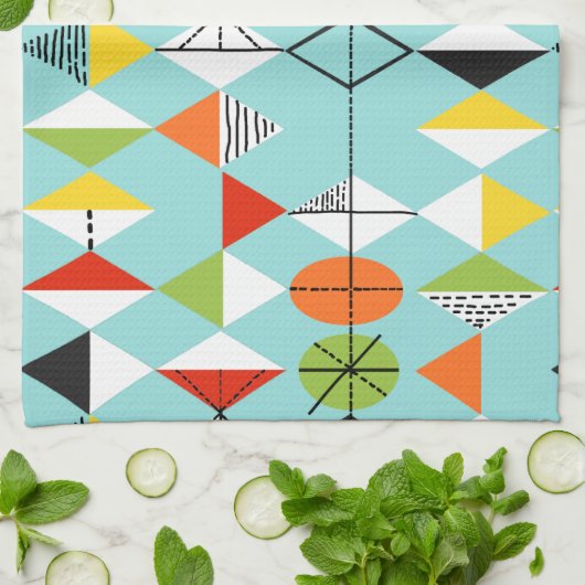 Retro Harlequin Pattern Kitchen Towel Theedoek (Gevouwen)