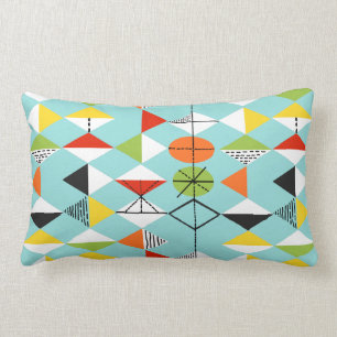 Retro Harlequin Pattern Lumbar Pillow Kussen