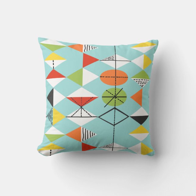 Retro Harlequin Pattern Outdoor Pillow Buitenkussen (Voorkant)