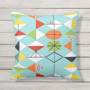 Retro Harlequin Pattern Outdoor Pillow Buitenkussen