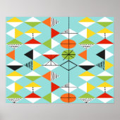 Retro Harlequin Pattern Poster (Voorkant)
