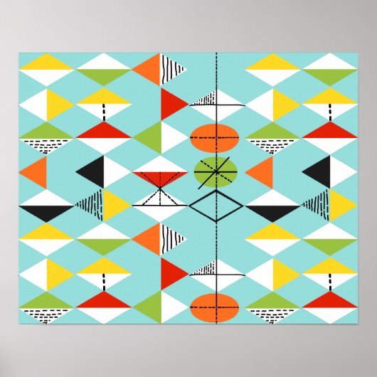 Retro Harlequin Pattern Poster (Voorkant)