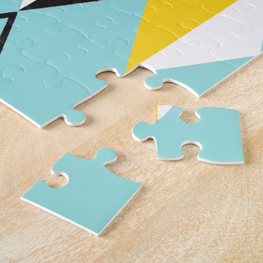 Retro Harlequin Pattern Puzzle Legpuzzel (Zijkant)