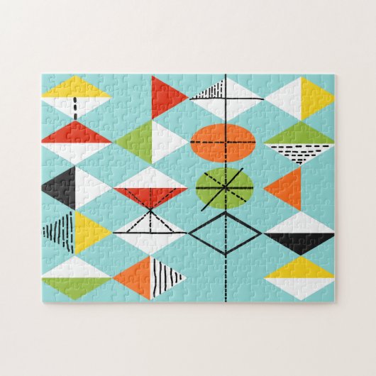 Retro Harlequin Pattern Puzzle Legpuzzel (Horizontaal)