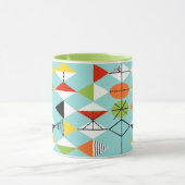 Retro Harlequin Pattern Ringer Mok (Midden)